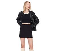 TRENDYOL Mujer Mini Línea Recta Tejido Falda, Schwarz, 44