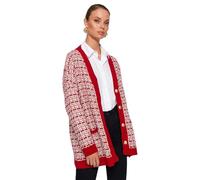 Trendyol Mujeres con Textura Manga Larga más el tamaño Cardigan Jersey, Rojo, L