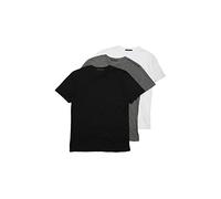 Trendyol Multicolor Male Basic Slim Fit 100% Cotton 3's Package Bike Collar Short Camiseta, Multi Color, L de los Hombres