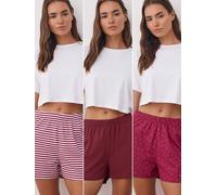 Trendyol Pantalón de pijama borgoña / blanco XS borgoña / blanco