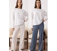 Trendyol Pantalón de pijama navy / rojo / blanco M navy / rojo / blanco