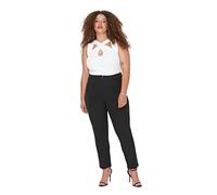 Trendyol Pantalones de Cigarrillo de Cintura Alta de Talla Grande para Mujer, Negro, 44