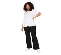 Trendyol Pantalones Acampanados de Cintura Normal para Mujer, Talla Grande, Negro, 5XL Grande