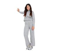 Trendyol Pantalones Ajustados de Cintura Normal, Gris, L para Mujer