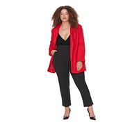 TRENDYOL Pantalones de Cintura Alta Rectos Slim Fit para Mujer en Talla Grande, Negro, 52