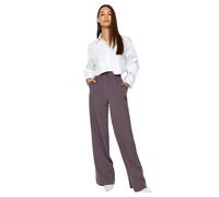 Trendyol Pantalones de Cintura Alta y Pierna Ancha para Mujer, Antracita, 60