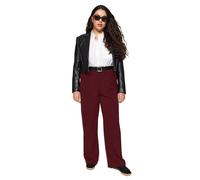 Trendyol Pantalones de Pierna Ancha para Mujer de Talla Grande, Granate, 70 Grande