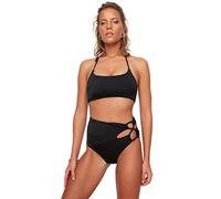 Trendyol Parte Inferior de Bikini de Cintura Alta Normal Trotter Slip para Mujer Bañadores, Negro, 62