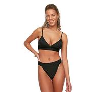 Trendyol Parte Inferior de Bikini estructurada para Mujer, Color Negro, Talla 42