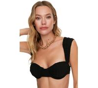 Trendyol Parte Superior de Bikini baleno estructurada Top, Negro, 34 para Mujer