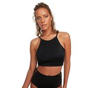 Trendyol Parte Superior de Bikini con Cuello de Cabestro Top, Negro, 34 para Mujer