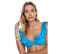 Trendyol Parte Superior de Bikini con Efecto Push-up Top, Azul, 38 para Mujer