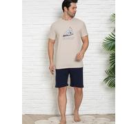 Trendyol Pijama corto beige / azul noche / chocolate / gris L beige / azul noche / chocolate / gris