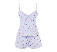 Trendyol Pijama de pantalón corto azul paloma / rojo / blanco M azul paloma / rojo / blanco