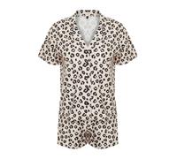 Trendyol Pijama de pantalón corto beige claro / negro S beige claro / negro