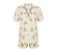 Trendyol Pijama de pantalón corto beige / marrón L beige / marrón