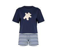 Trendyol Pijama de pantalón corto ecru / navy / blanco XS ecru / navy / blanco
