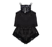 Trendyol Pijama de pantalón corto negro L negro