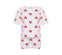 Trendyol Pijama de pantalón corto rojo / blanco XS rojo / blanco