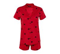 Trendyol Pijama de pantalón corto rojo / negro S rojo / negro