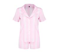 Trendyol Pijama de pantalón corto rosa / blanco S rosa / blanco