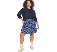 Trendyol Plisada de una línea de tamaño Mujer, Falda Tejida de Talla Grande Scooter, Multicolor, 52 Plus