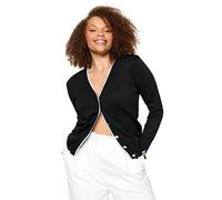 Trendyol Regular fit Basic V Neck Knitwear Plus Size Cardigan Suéter, Black, 5XL Grande para Mujer