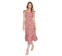 Trendyol Regular Fit Woven Dress Women Midi A-Line Vestido de Tela de Ajuste Regular para Mujer, Azulejo, 38