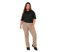 Trendyol Regular Plus Size Sweatpants Pantalones de chándal, Mink Color, 2XL para Mujer
