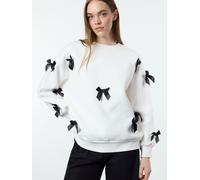 Trendyol Sudadera beige claro / negro S beige claro / negro