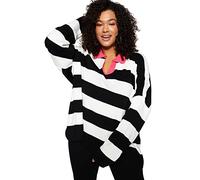 Trendyol Sudadera de Manga Larga a Rayas para Mujer, Talla, Rosa, XXL/Grande