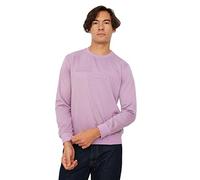 Trendyol Sudadera Regular de Cuello Redondo con Eslogan, Morado, S para Hombre