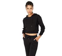 Trendyol Sudadera Regular Lisa con Capucha, Negro, S para Mujer