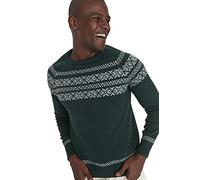 Trendyol Suéter Ajustado con Cuello Redondo y Bloque de Color Sudadera, Verde, S para Hombre