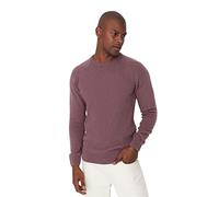 Trendyol Suéter Ajustado Liso con Cuello Redondo Sudadera, Rosa Seca, L para Hombre