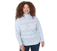 Trendyol Suéter de Cuello Redondo Liso Relajado Talla Grande Sudadera, Azul Claro, XL para Mujer