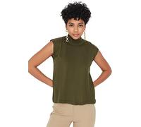 Trendyol Suéter de Punto básico con Cuello Alto y Ajuste Regular para Mujer, Caqui, S