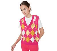 Trendyol Suéter de Punto básico con Cuello en V para Mujer, Fucsia, S