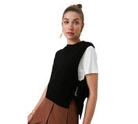 Trendyol Suéter de Punto básico Regular con Cuello Redondo para Mujer, Negro, M