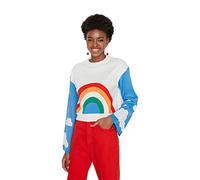 Trendyol Suéter Regular a Rayas de Cuello Redondo Sudadera, Crudo, M para Mujer