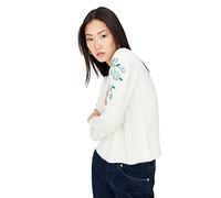 Trendyol Suéter Regular Liso de Cuello Redondo Sudadera, Crudo, L para Mujer