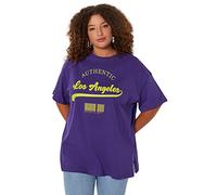 Trendyol Tbbss23ah00131 Camiseta de Talla Grande, Morado (, 4XL para Mujer