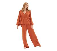 TRENDYOL Thmaw22pt0293 Juego de Pijama, marrón, 38 Mujeres