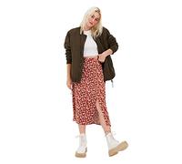 Trendyol Tile Floral Pattern tiper Detailed Skirt, Falda De Las Mujeres, Brick, 38
