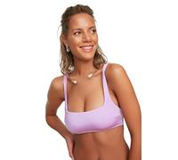 Trendyol Top de Bikini de Punto sin Tirantes para Mujer Bañadores, Lila, 38