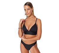 Trendyol Top de Bikini de Punto Triangular para Mujer, Negro, 42