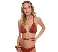 Trendyol Top de Bikini detallado, Color marrón, Talla 42