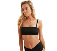 Trendyol Top de Bikini Estructurado sin Tirantes para Mujer, Color Negro, Talla 34