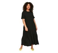 Trendyol Trendyol Women Plus Size Maxi Ruffle hem Oversize Woven Plus Size Dress, Trendyol Mujer Tallas Grandes Maxi Ruffle hem Oversize Woven Vestido de Tallas Grandes Mujer, Black,