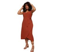 Trendyol Trendyol Women Plus Size Mini Wrapover Slim fit Knit Plus Size Dress, Trendyol Mujer Tallas Grandes Mini Wrapover Slim fit Vestido de Punto de Talla Grande Mujer, Tile,
